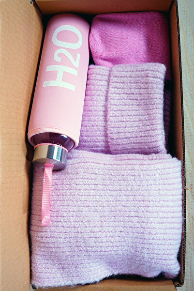 Huge Home Pink Scarf Beanie Gift Set - Women's Scarf Beanie Gift Set - Gift Set for Lover