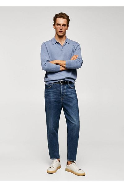 MANGO Man Cropped Tapered Loose Fit Jeans