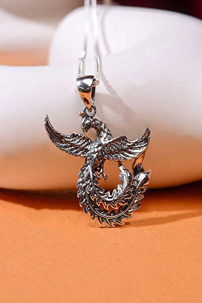 Ebrar Silver Gümüş Anka Kuşu Kolye 925 Ayar Gümüş Anka Kuşu Figürlü Unisex Kolye
