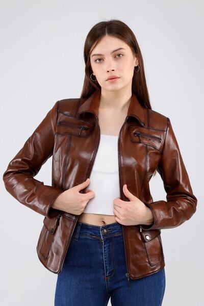 CE-YIL DERİ ÜRÜNLERİ معطف جلد طبيعي نسائي