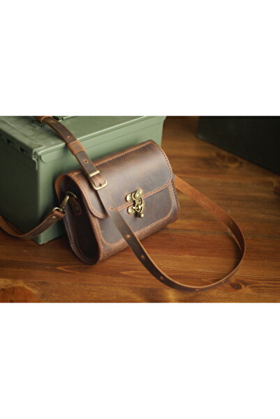 Craftelier حقيبة رول بنية مصنوعة يدويًا