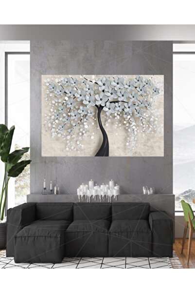 Oksay Tablo Gelincikler Siyah Beyaz Renkler Dekoratif Kanvas Tablo 2253