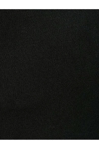 Koton Crop Jacket Reverse Dvouřadý límec Zapínání na knoflík Slim Fit Řetízek Detailní 4wal50007ıw Černá