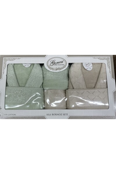 ADDAS EV TEKSTİLİ GONCA AİLE BORNOZ SETİ VİP COTTON