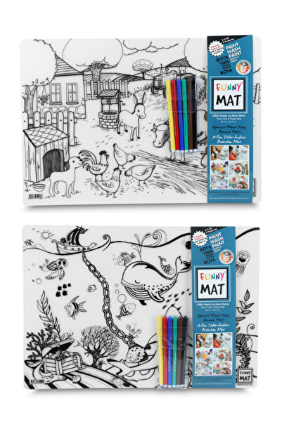 Akademi Çocuk - Funny Mat Funny Mat - Çiftlik & Derin Deniz 6'lı Kalem Hediye...