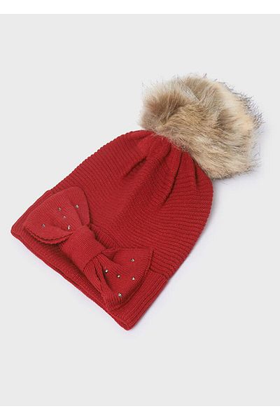 MAYORAL Girl's Fur Pompom and Stoned Scarf Beanie Set 10342