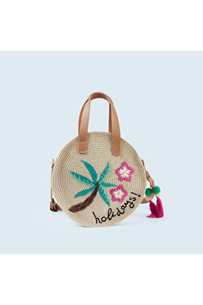 MAYORAL Kız Çocuk Hasır Deri Saplı Çapraz Askılı Işlemeli Çocuk Çanta L23y10493