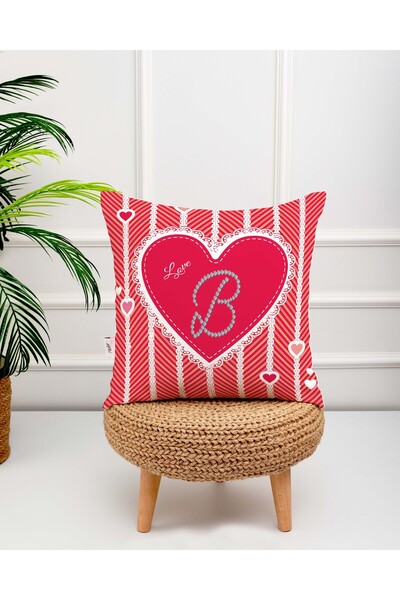 menesahome Fuksija roza, slovo B u obliku srca - izgled kamena Navlaka za jas...