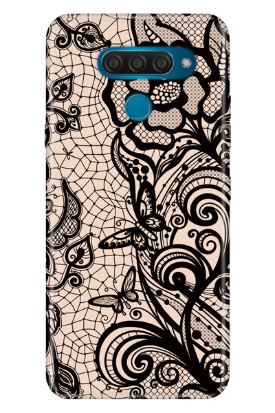 LG Q60 Uyumlu Kılıf Desenli Baskılı Silikon Pink Mandala