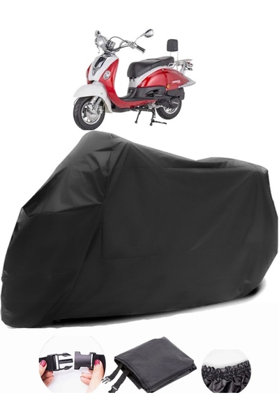 AutoZEL Mondial 125 ZNU قماش مشمع أسود للدراجات النارية مقاوم للماء