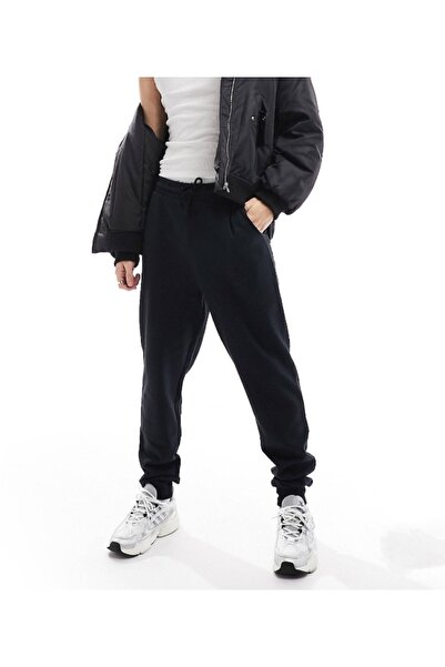 THE WHITE بدلة رياضية سوداء للرجال بأرجل مضلعة