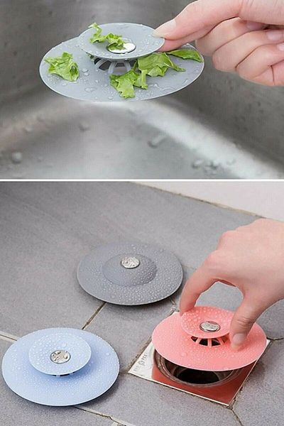 QNİAY Kitchen Sink Sink 2 Stage Touch Sink Plug Silicone Sink Drain Stopper