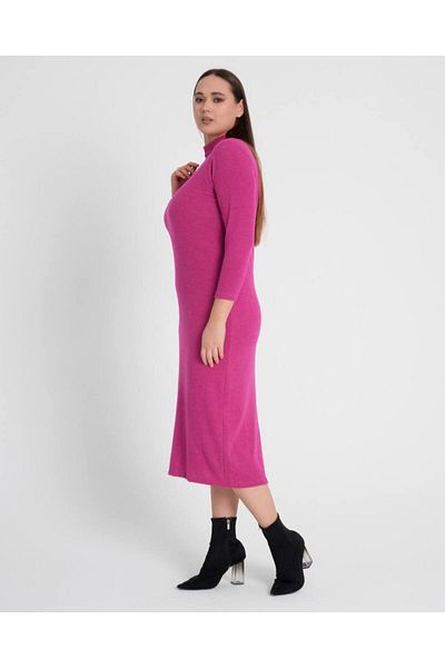 Butik Nilyam Γυναικείο φόρεμα με ζιβάγκο βασικό ροζ 22010