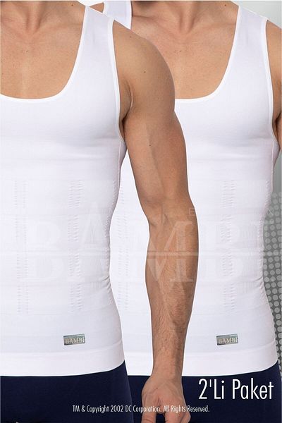 DR CORSET 2 Pieces White Men's Corset Undershirt Chest Gynecomastia Belly And Bagel Area Enhancer