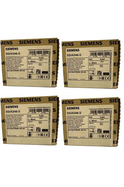 Siemens 63A 30mA 4pol Residual Current Relay (4 Pieces)