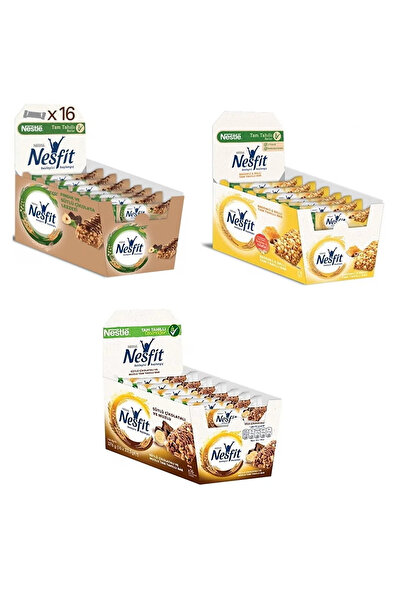 Nestle Nesfit 3 Çeşit 1 Arada Fındıklı 16 Lı, Sütlü Çikolatalı ve Muzlu 16 Lı...