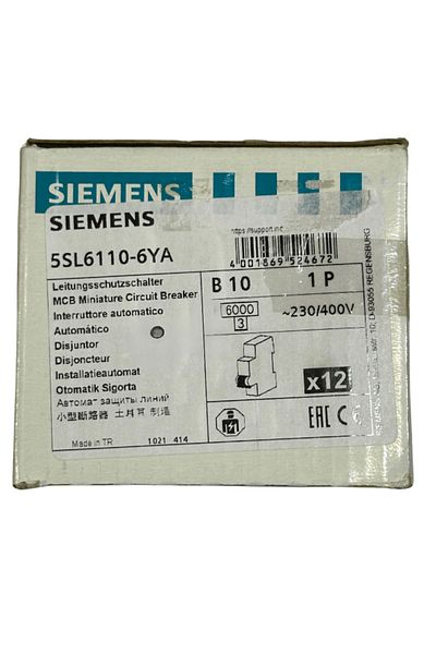 Siemens B10 1P Automatic Fuse (8 Pieces)