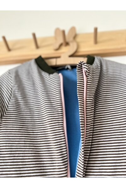 KEY KIDS Khaki Thin Striped Cotton Children's Sleeping Bag