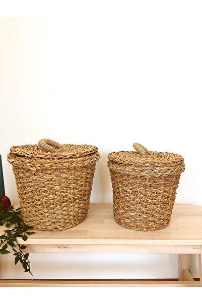 KaiHome 2Li Hasır Kapaklı Yuvarlak Patates ve Soğan Sepeti