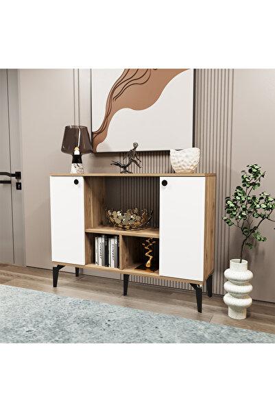 Kalender Dekor Delmar 120 Çok Amaçlı Dolap, Modern Konsol, Mutfak Dolabı, Kit...