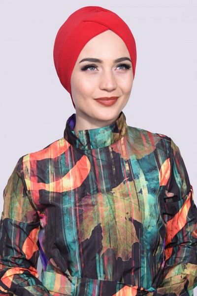 Luna Nueva قبعة حمام السباحة البحرية (استخدام الفصول الأربعة) باللون الأحمر