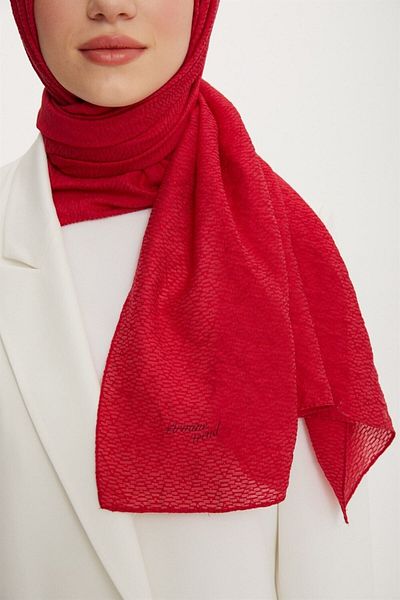 Armine Star Shawl 3 Textured - Ats3str-569 - Red