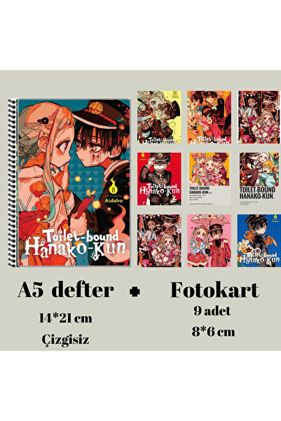 animeandyourworld Toilet bound hanako kun Defter A5 boyutu + 9 adet fotokart ...