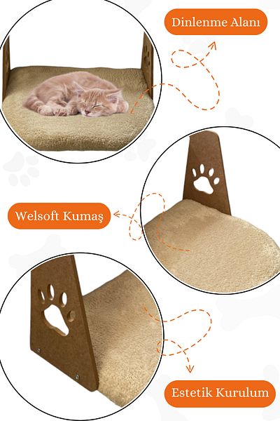 Nursoft Heating Honeycomb Easy to Hang on the Radiator Cat Bed Beige