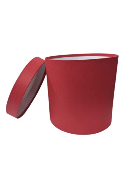 Genel Markalar Yuvarlak Silindir Kutu Kırmızı Renk Büyük Boy Silindir Kalın Mukavva Kutu