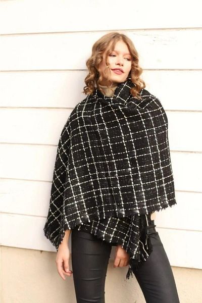 emybox Tasseled Boucle Shawl Spring Winter Autumn Multicolor Shawl Scarf For Shoulder And Neck