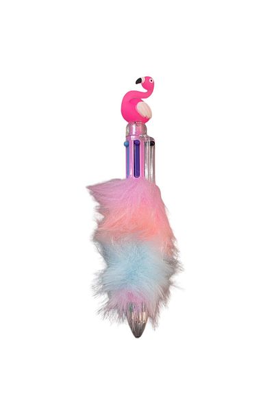Mikro 6-Color Flamingo Plush Ballpoint Pen
