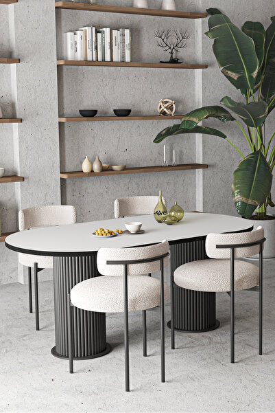 AVVİO Olivya Bohem Lake Mdf Ayak 80x160 Yemek Masası Mutfak Masası Ofis Masası Masa Sandalye Takımı