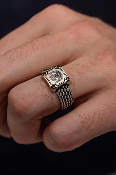 YÜZÜK SANATI Selçuklu Çift Başlı Kartal Armalı 925 Gümüş Erkek Yüzük