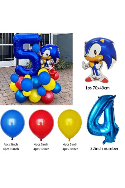 MFM 4 yaş Sonic folyo balon seti 100 cm