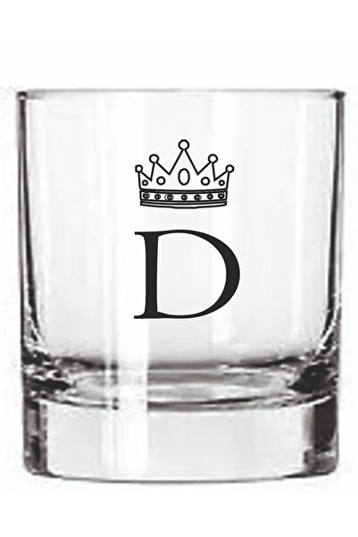 blackbonds Single Crowned Letter D Printed Whiskey and Soft Drink Glass