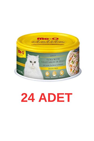 me-o Delite Ton Balıklı ve Sebzeli Tahılsız Yetişkin Kedi Konservesi 80 Gr 24...
