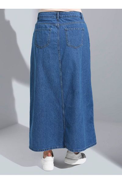 skycott Large-size natural fabric denim skirt - dark blue