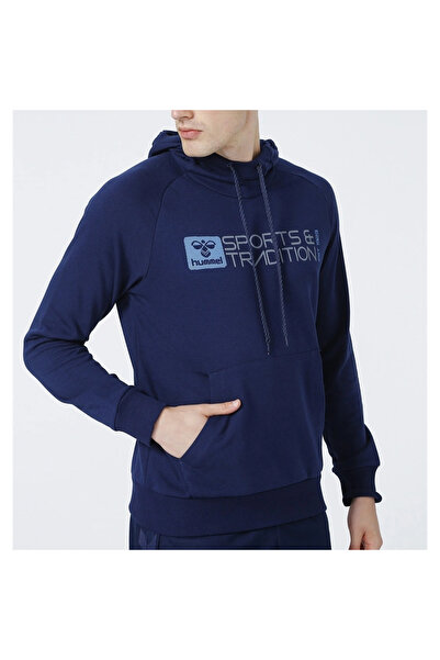 hummel Flume Erkek Mavi Kapüşonlu Sweatshirt