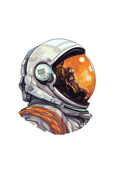 MegaSticker ملصق سيارة رائد فضاء، دراجة نارية، خوذة، كمبيوتر محمول، زجاج 13x1...