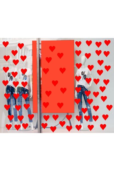 MAARS Sevgililer Günü Kırmızı Kalp 80 Adet 5 Cm