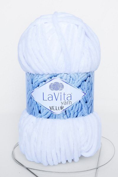 LaVita Yarn Velur Baby Velvet Amigurumi Ață de tricotat manual Taka Yarn (1002-OPTICALWHITE)