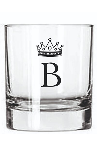 blackbonds Single Crowned Letter B Printed Whiskey and Soft Drink Glass