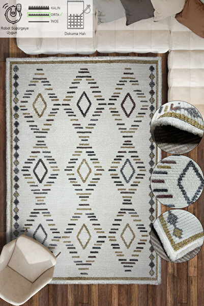 Caretta Home Sunlıfe Dört Tarafı Saçaklı Yumuşak Dokuma Salon Oturma Odası Mu...