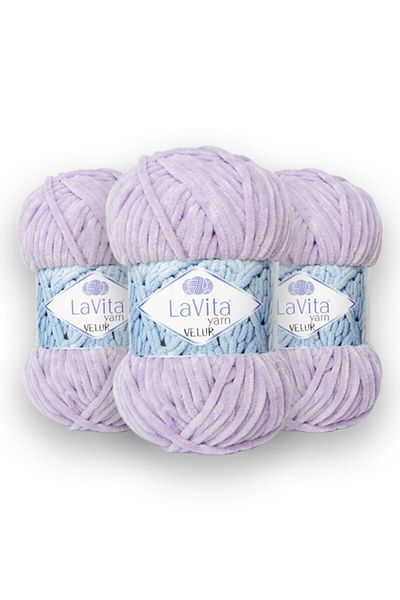 LaVita Yarn Velur Baby 3 Pack Amigurumi Πλεκτό Χέρι Σπάνιο Taka Yarn (5101-λιλά)