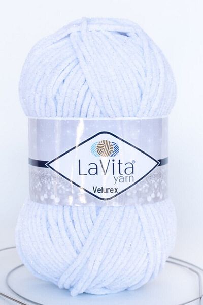 LaVita Yarn Velurex Baby Glitter Velvet Amigurumi Ață de tricotat manuală Taka Yarn (1002-OPTICAL)