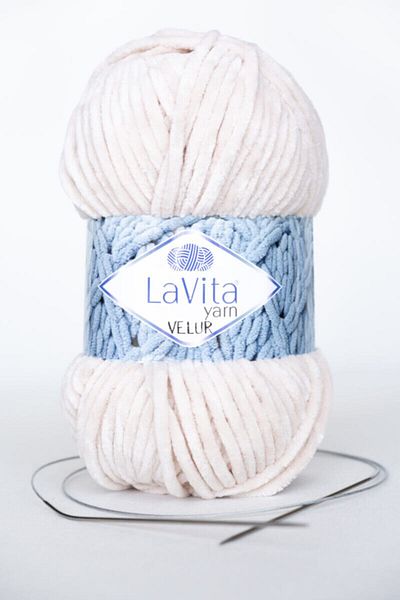 LaVita Yarn Velur Baby Velvet Yarn Amigurumi Πλεκτό Χέρι Σπάνιο Taka Yarn (1044-KREM)