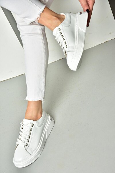 Fox Shoes P555020003 Pantofi de damă, alb, din piele naturală