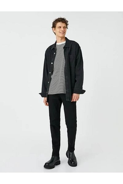 Koton Ανδρικό Jean Παντελόνι Μαύρο 4wam40251nd