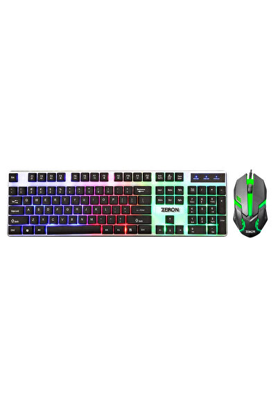 Zeiron T350 Suspansion Q Türkçe Işıklı RGB Klavye Mouse Set