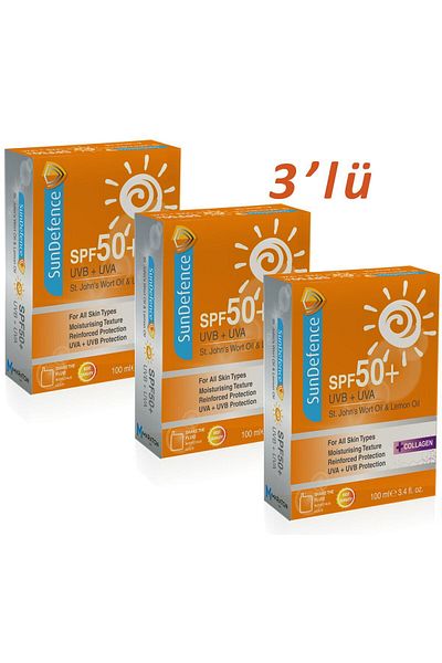 SunDefence Sun Defense Spf50+ 100ml 3 Pack - St. John's Wort & Lemon Oil